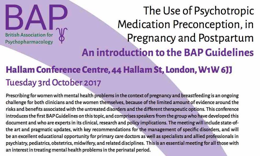 Conferencia: The Use of Psychotropic Medication Preconception, in Pregnancy and Postpartum