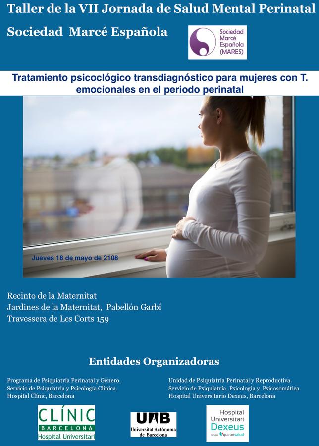 Taller: Tratamiento psicológico transdiagnóstico para mujeres con T. emocionales en el periodo perinatal