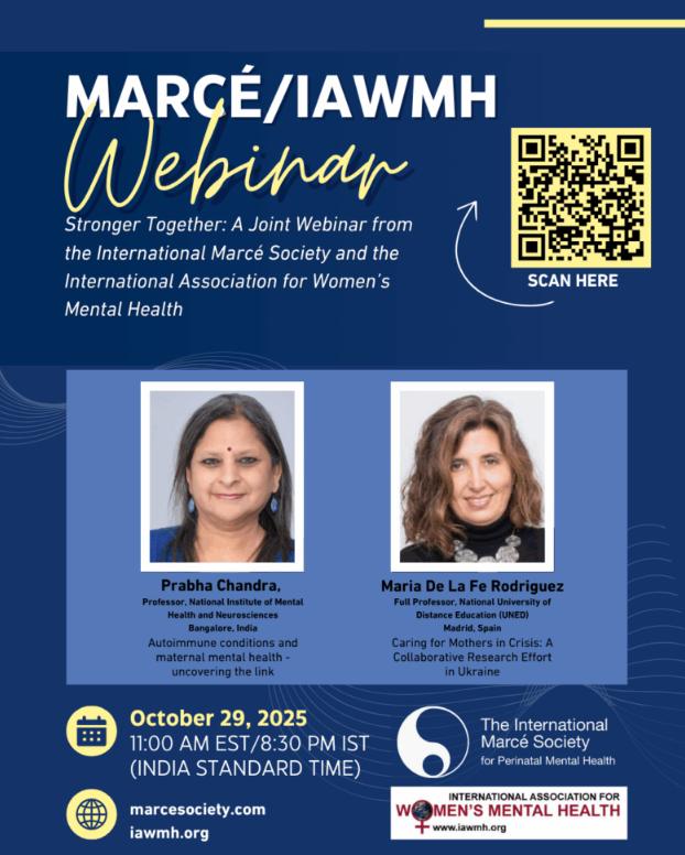 Webinar International Marce Society for Perinatal Mental Health y la International Women’s Mental Health Society
